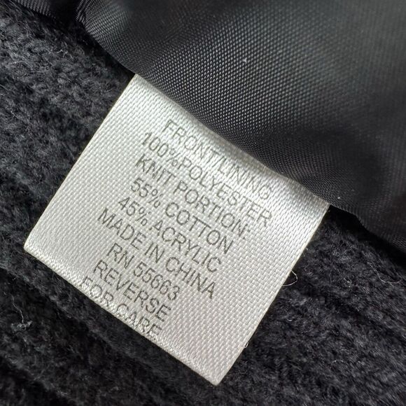 For Cynthia Black Sweater Jacket Size XL Quilted Front Casual Full Zip - Picture 5 of 8